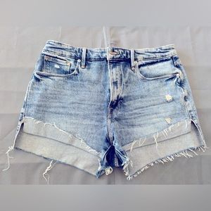 Good American High Waisted Shorts, blue, size 10